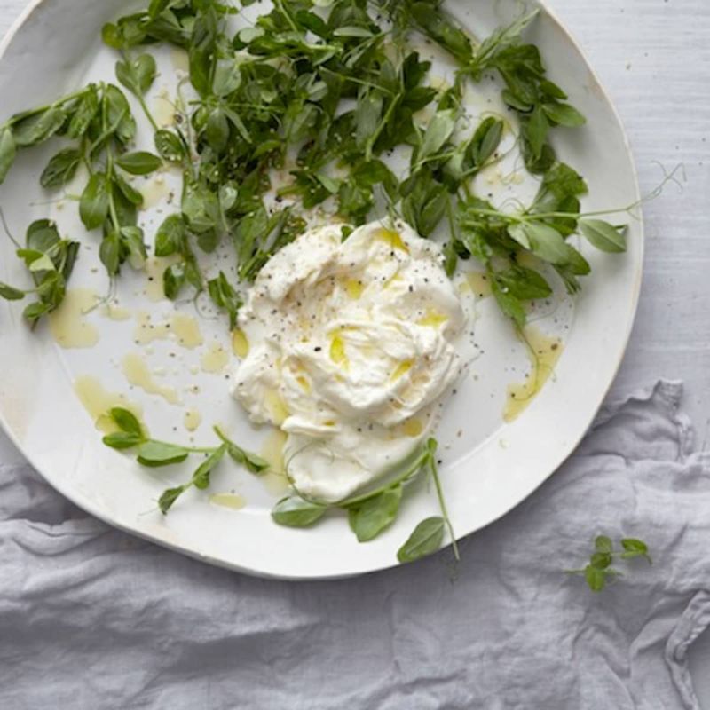 Pea Shoot And Burrata Salad