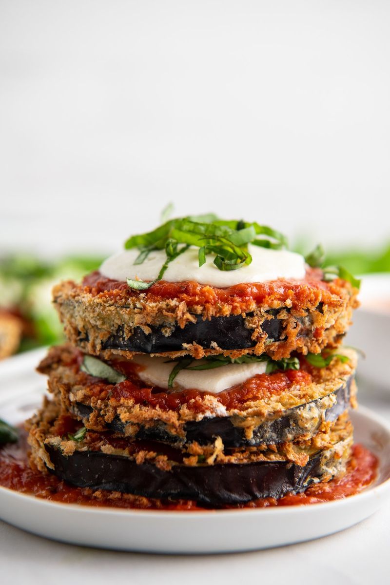 Cheesy Eggplant Parmesan Stack
