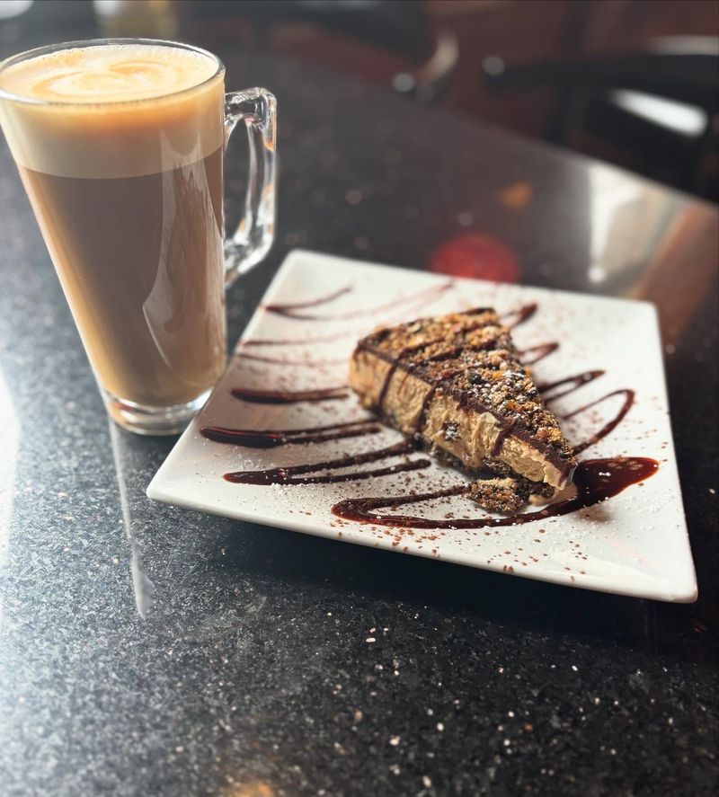 Oat Milk Latte And Vegan Pastry