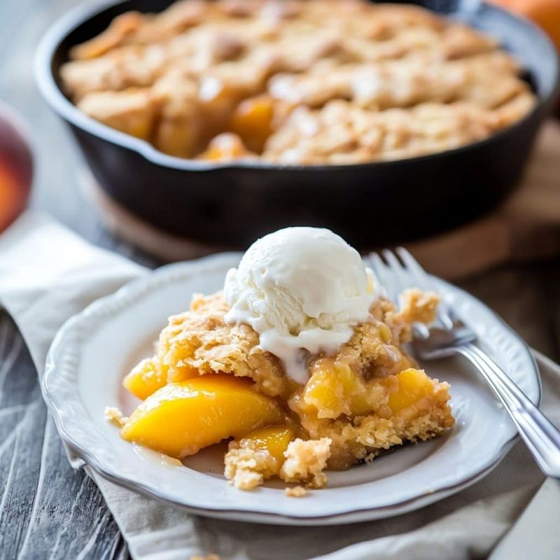 Peach Cobbler Straight From The Oven