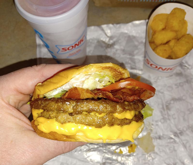 Sonic's SuperSONIC Bacon Double Cheeseburger