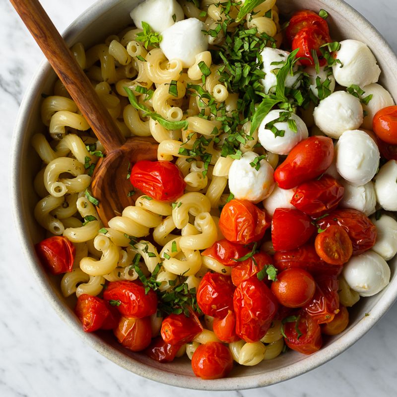 Caprese Pasta With Cherry Tomatoes And Basil