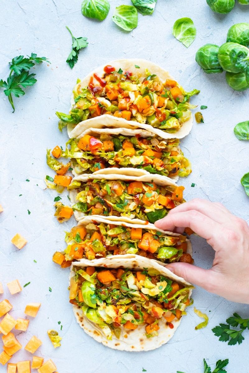 Roasted Brussels Sprout Tacos