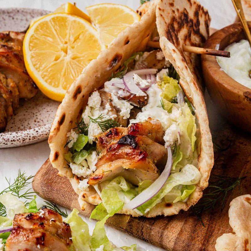 Greek Chicken Pitas