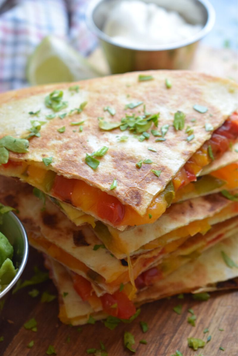 Roasted Corn And Bell Pepper Quesadillas
