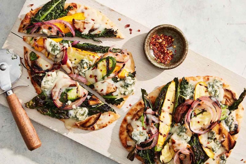 Grilled Pizza With Charred Vegetables