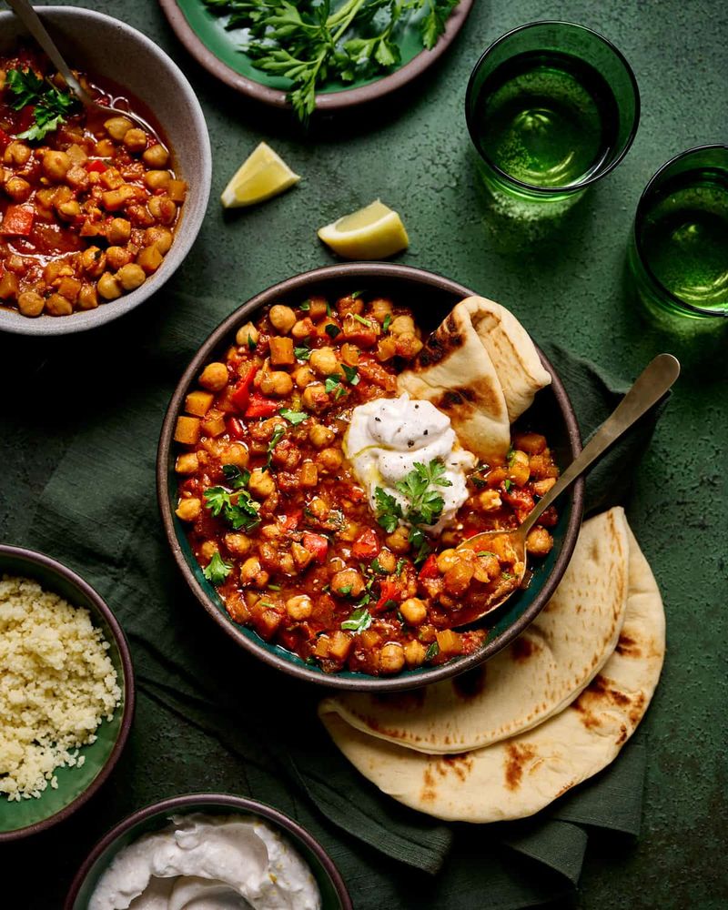 Moroccan-Spiced Chickpea & Vegetable Tagine