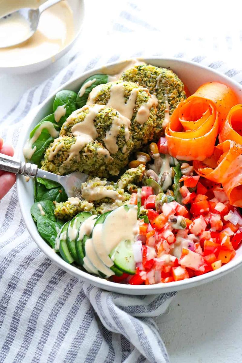 Crispy Baked Falafel Bowls