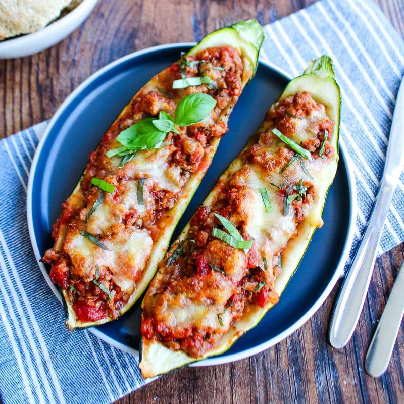 Ground Turkey Zucchini Boats
