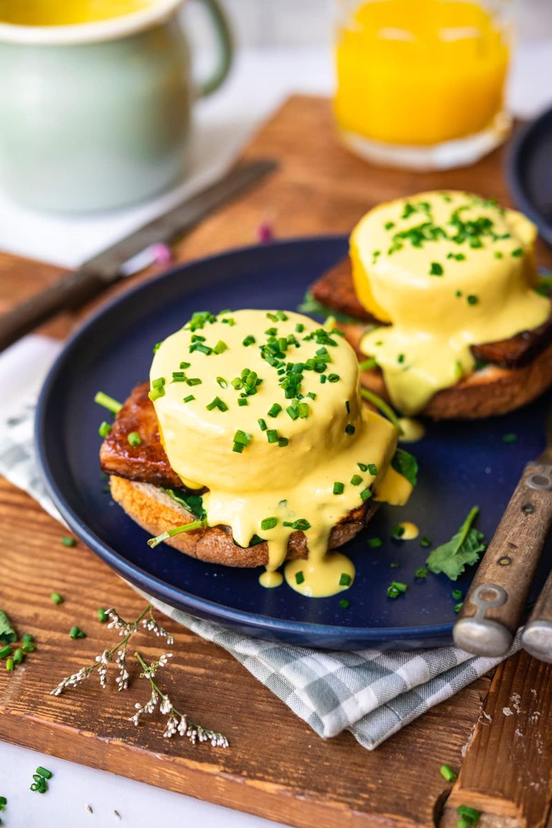Smoky Mushroom Bacon Benedict