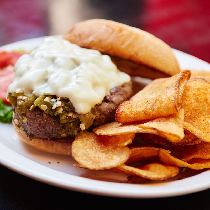 The Green Chile Cheeseburger (Santa Fe Bite, New Mexico)