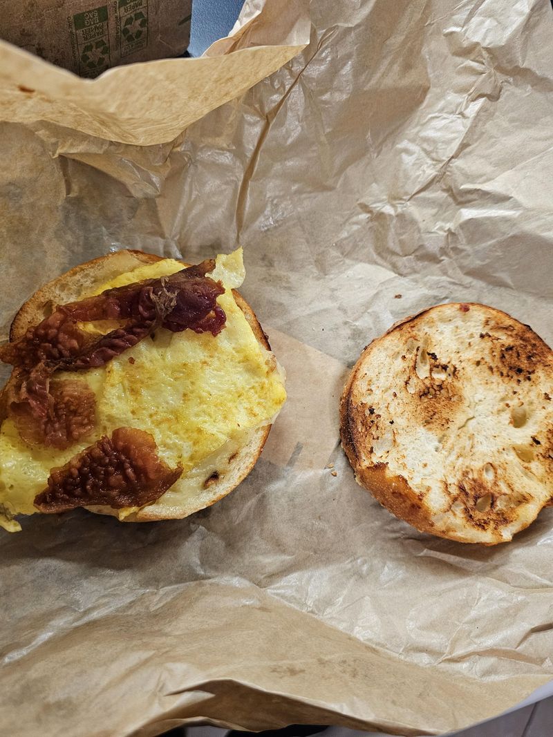 Panera's Bacon, Egg & Cheese On Asiago Bagel