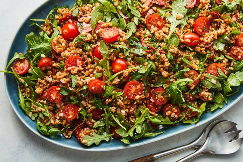 Farro With Roasted Cherry Tomatoes And Arugula