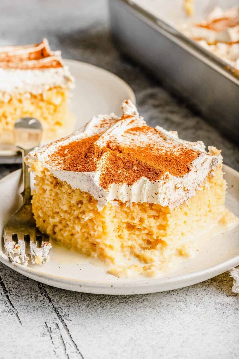 Tres Leches Cake With Cinnamon Whip