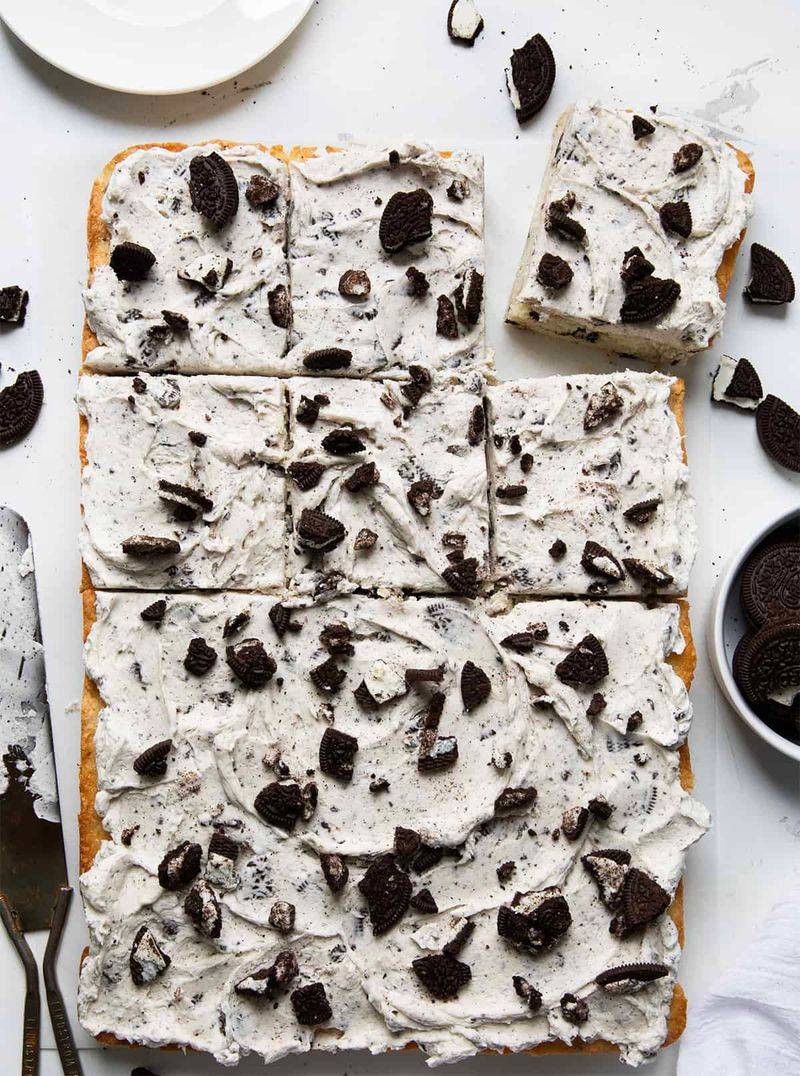 Fudgy Cookies And Cream Sheet Cake