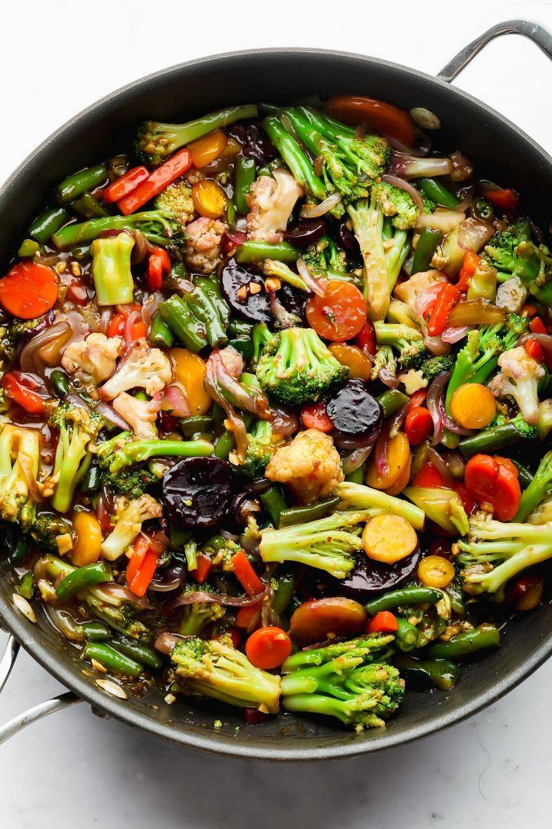 Frozen Veggie Stir-Fry With Eggs