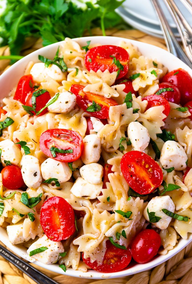 Pasta Salad With Cherry Tomatoes And Mozzarella
