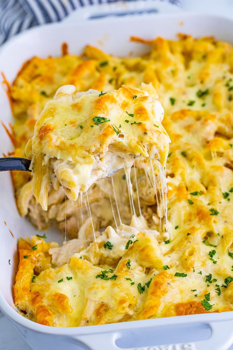 Turkey Alfredo Pasta Bake