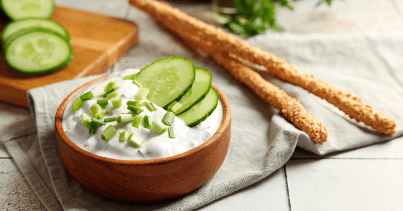 Cucumber Slices With Greek Yogurt Dip