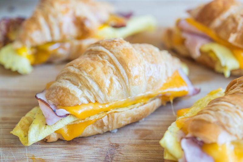 Making Giant Breakfast Sandwiches With White Bread