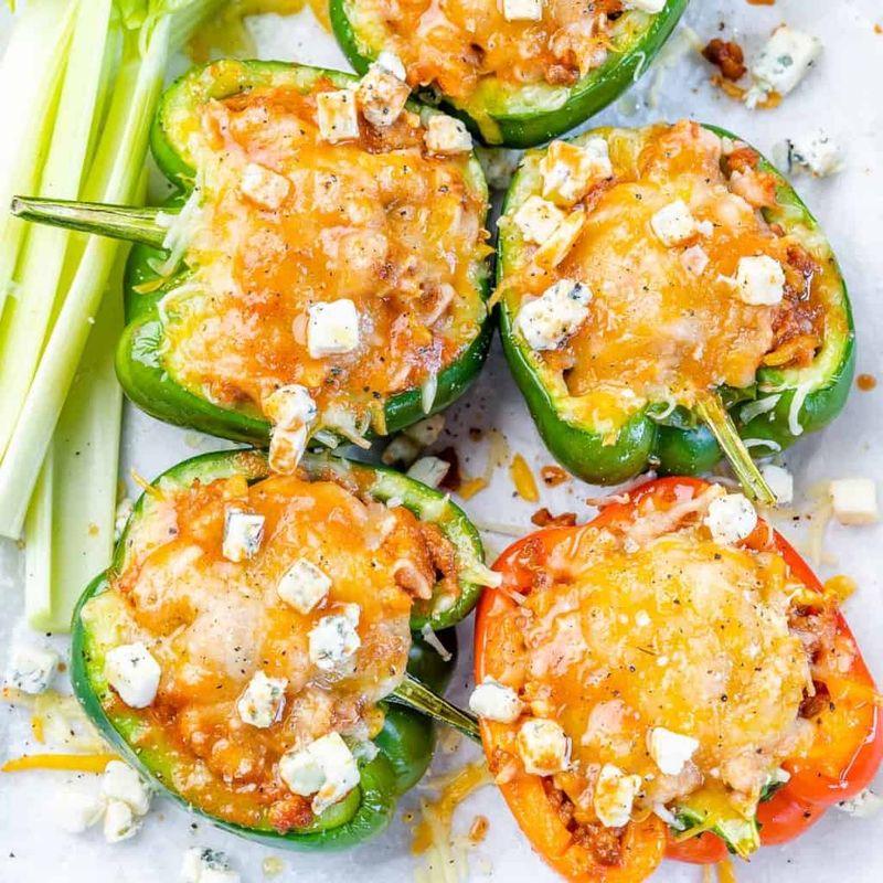 Buffalo Turkey Stuffed Peppers