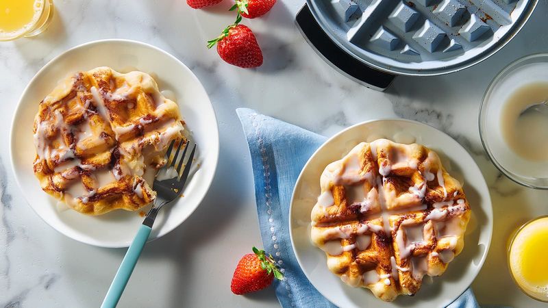 Waffle Iron Cinnamon Rolls