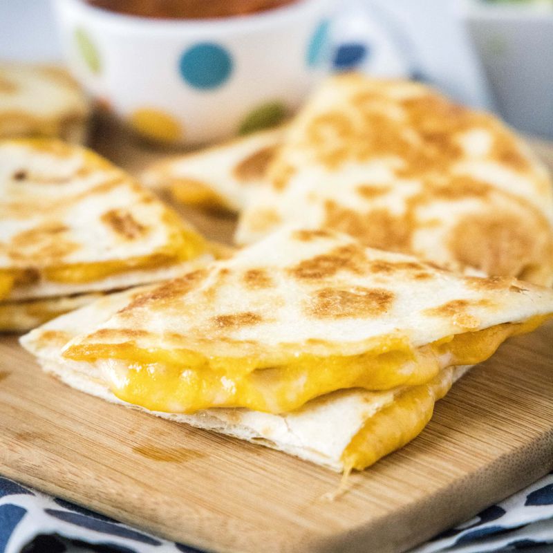 Flour Tortilla Quesadillas With American Cheese