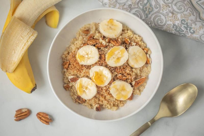 Breakfast Quinoa Bowl With Nuts And Banana