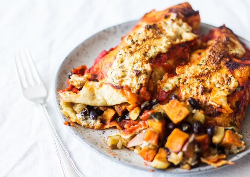 Sweet Potato And Black Bean Enchiladas