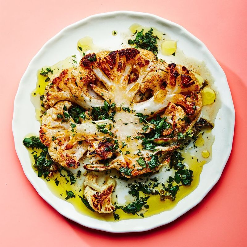 Roasted Cauliflower Steaks With Chimichurri