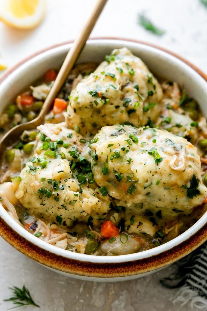 Chicken And Dumplings With Spring Vegetables