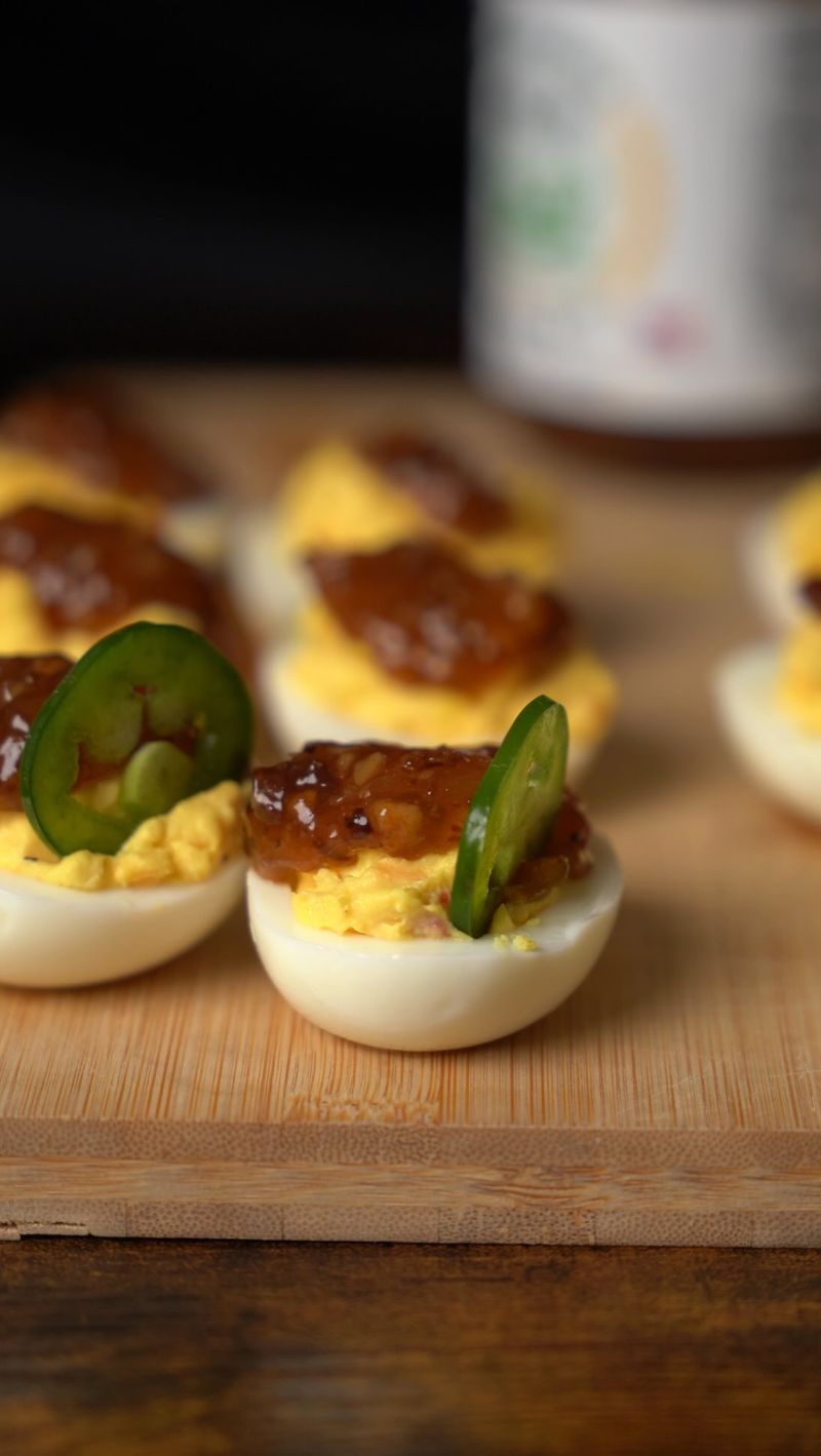 BBQ Pulled Pork Deviled Eggs