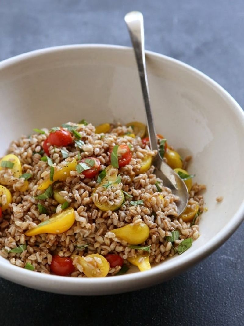 Farro Salad With Cherry Tomatoes And Basil