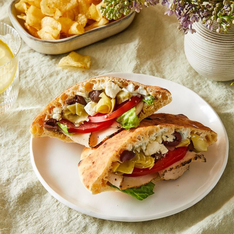 Thursday Lunch: Pesto Chicken Pita Pockets