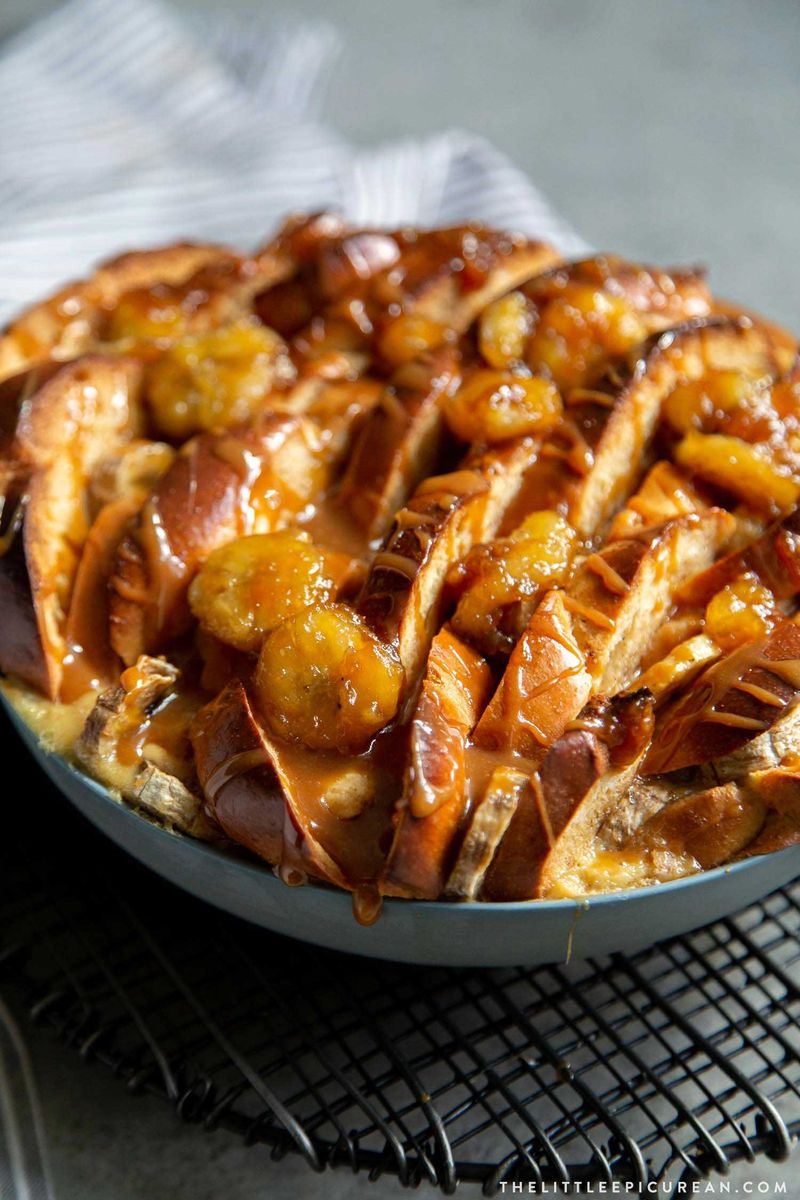 Bourbon-Spiked Banana Bread Pudding