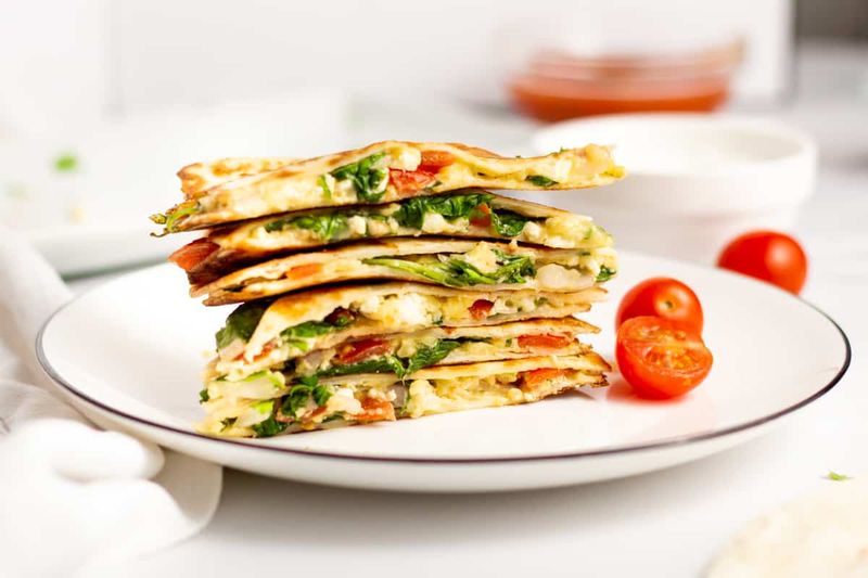 Spinach And Feta Quesadillas
