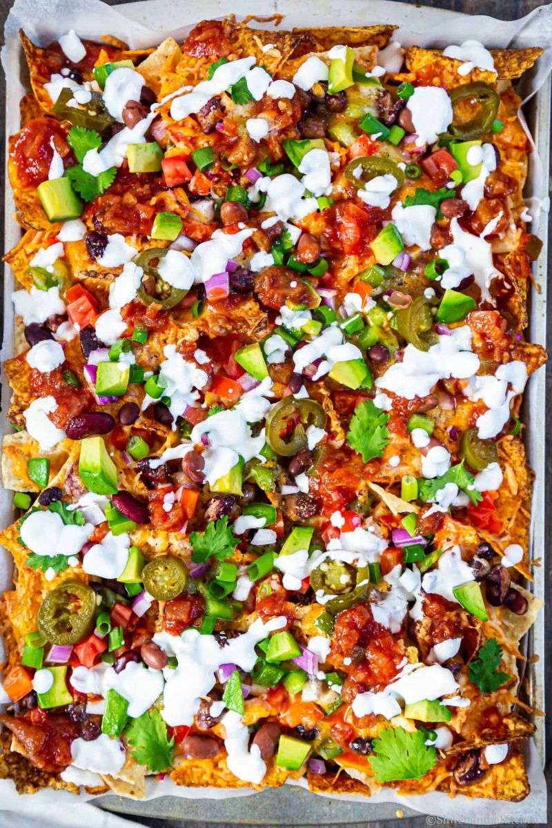 Spicy Veggie Pizza Nachos