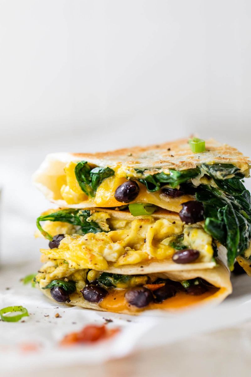 Breakfast Quesadilla With Eggs And Veggies