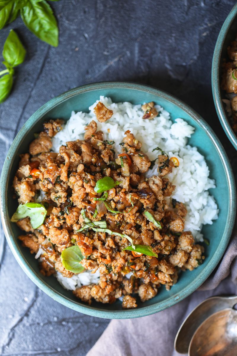 Thai Basil Chicken With Jasmine Rice
