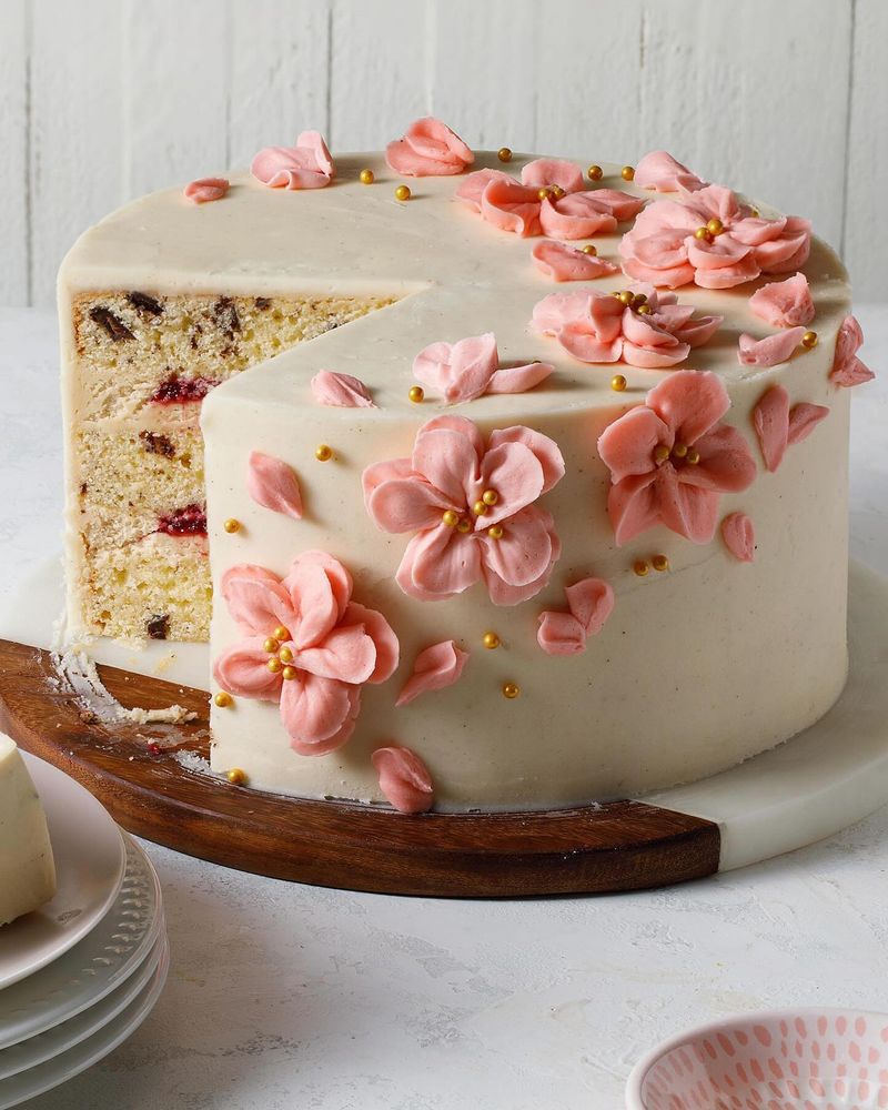 Cherry Blossom-Inspired Sponge Cake