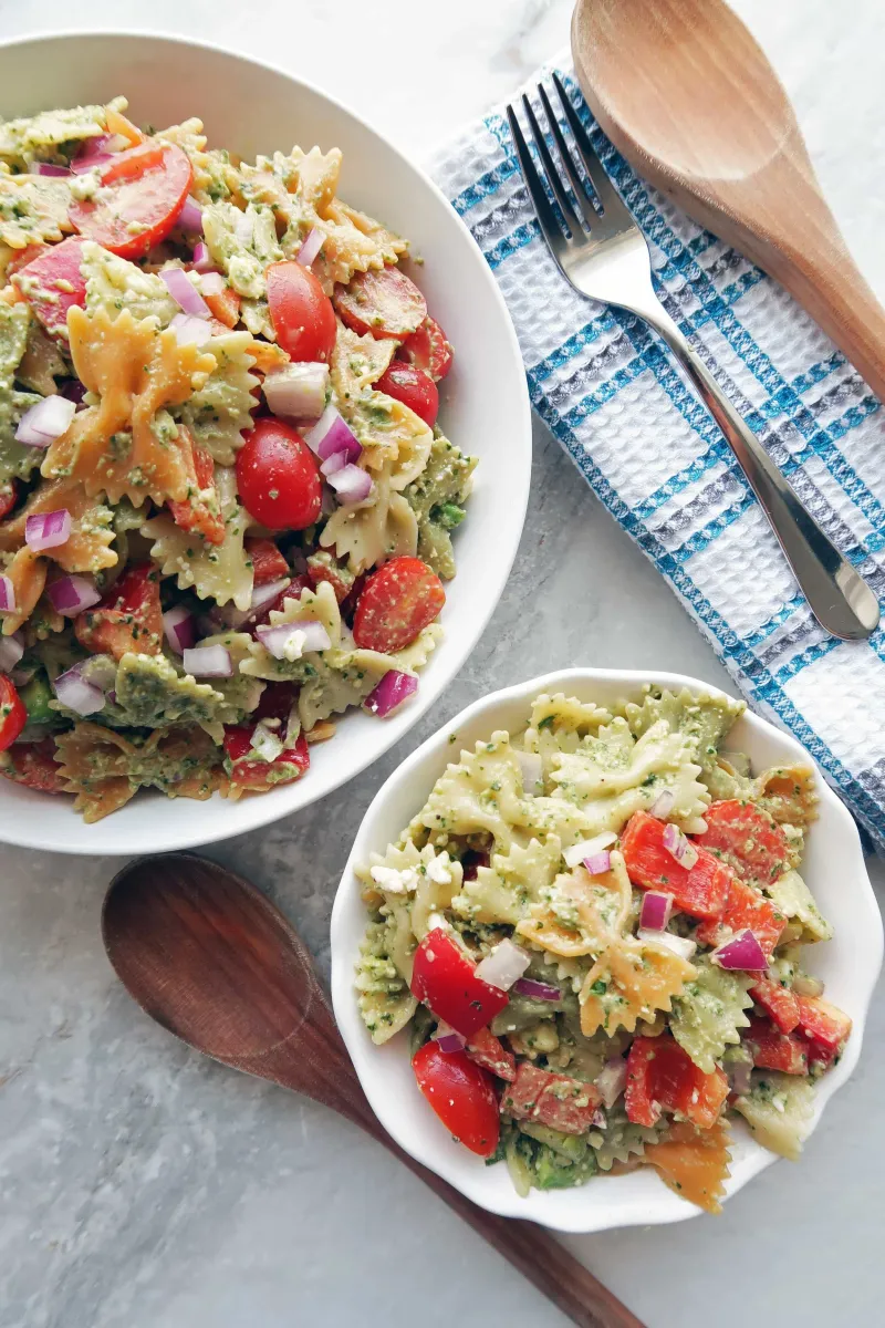 Pesto Veggie Bowtie Salad
