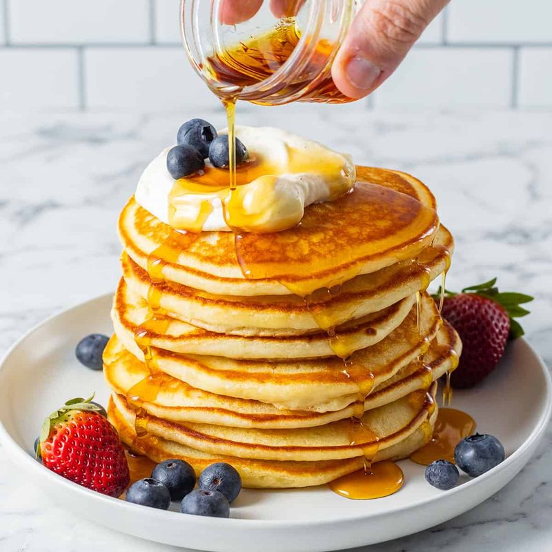 Fluffy Pancakes Stacked Sky-High
