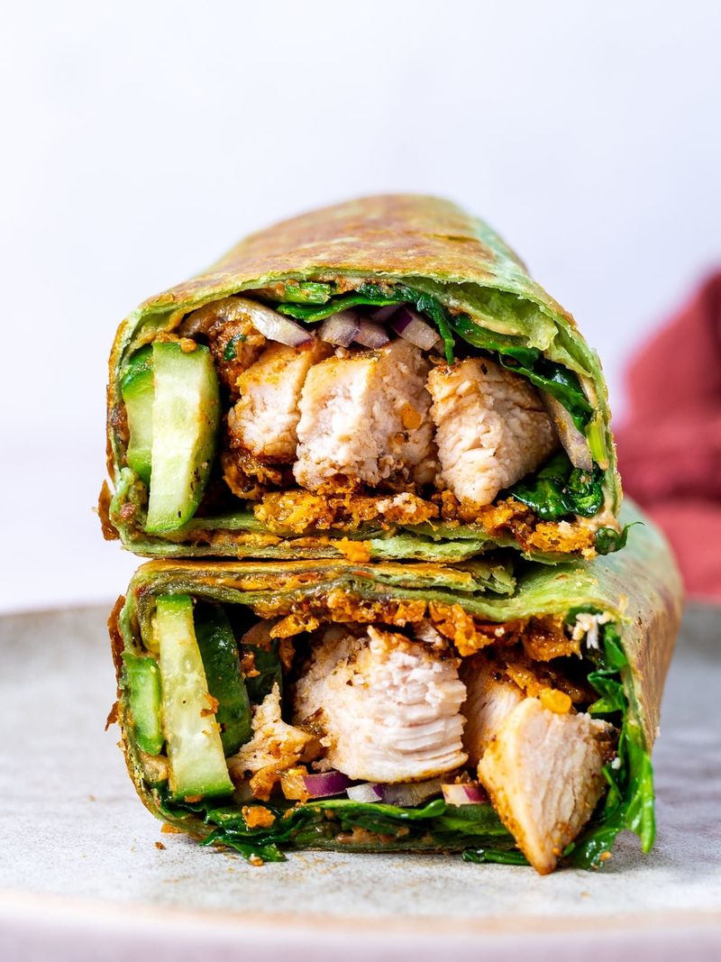 Rotisserie Chicken Wrap With Hummus