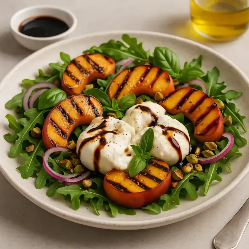 Grilled Peach & Burrata Salad