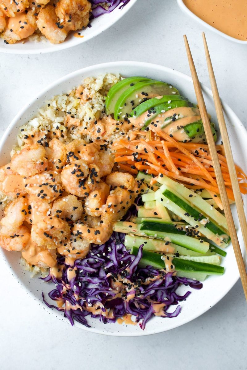 Easy Crunchy Shrimp Sushi Bowl