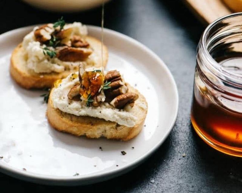 Honey-Drizzled Goat Cheese Crostini