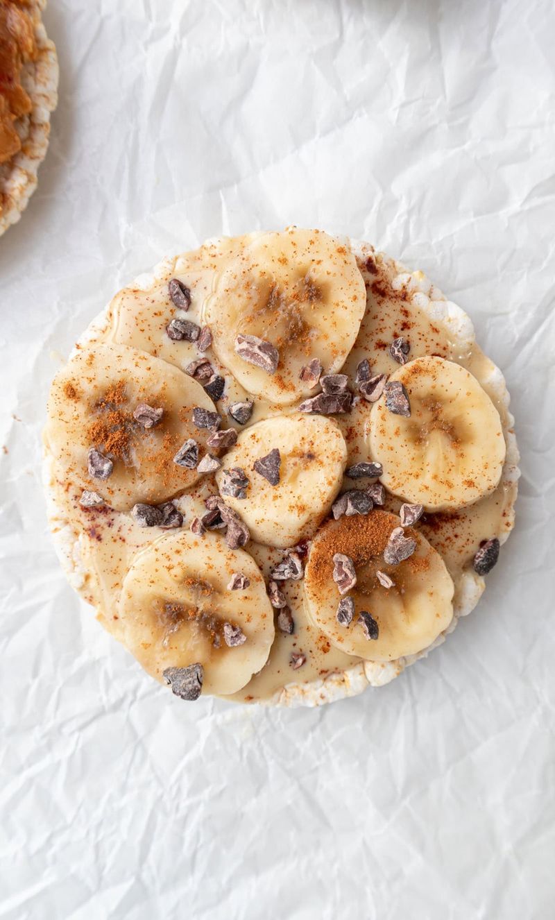 Rice Cakes With Mashed Banana