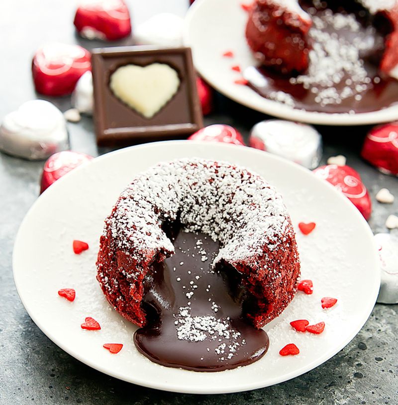 Warm Red Velvet Lava Cakes