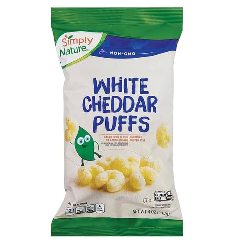 Aldi's Simply Nature Organic White Cheddar Puffs