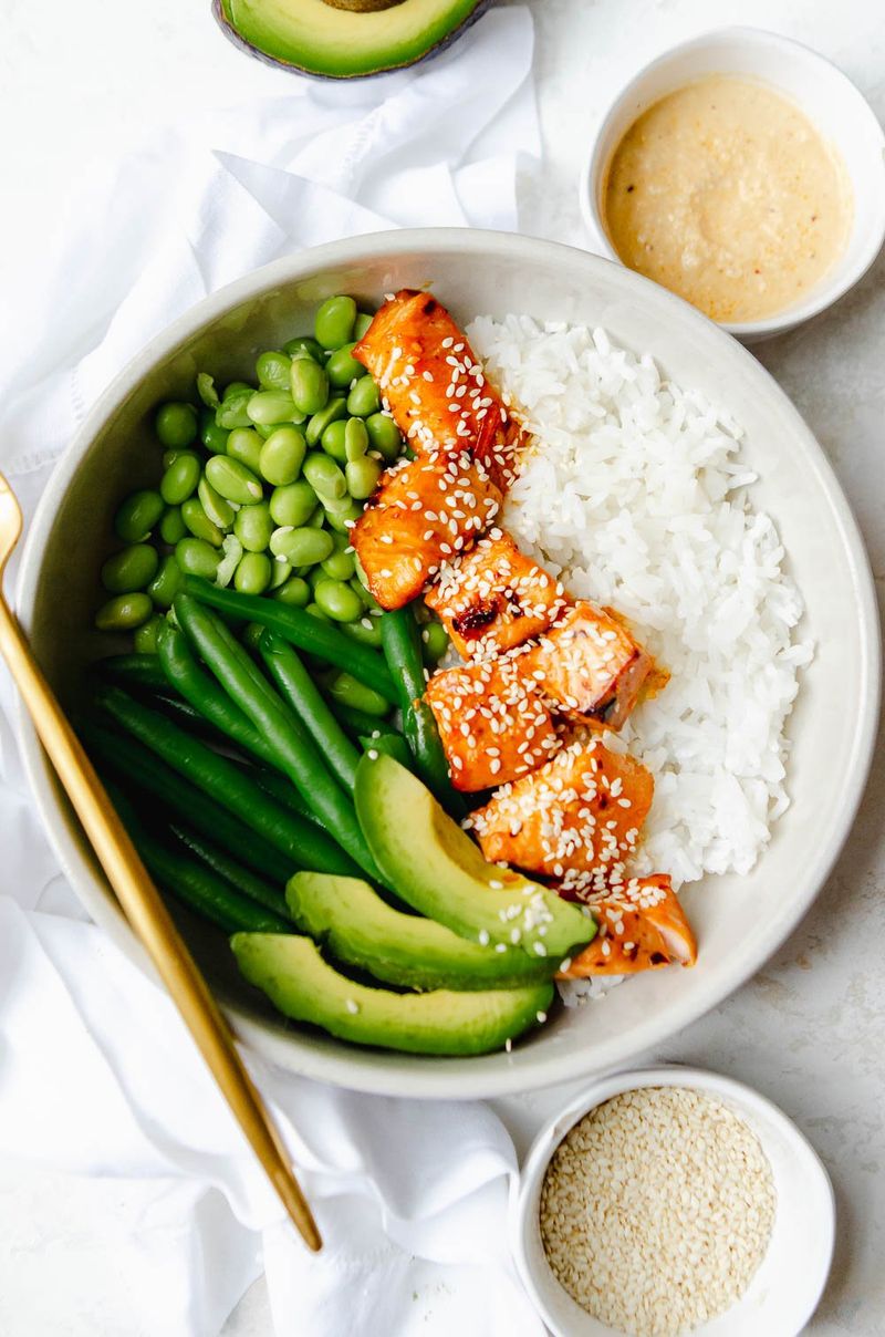 Salmon Avocado Rice Bowl